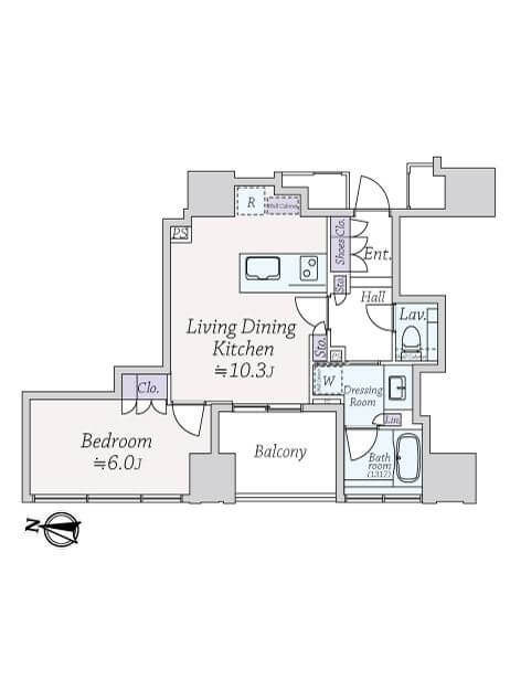 THE 千代田麹町 TOWER　麹町駅直結、千代田区高台に位置するタワーマンション 間取り図