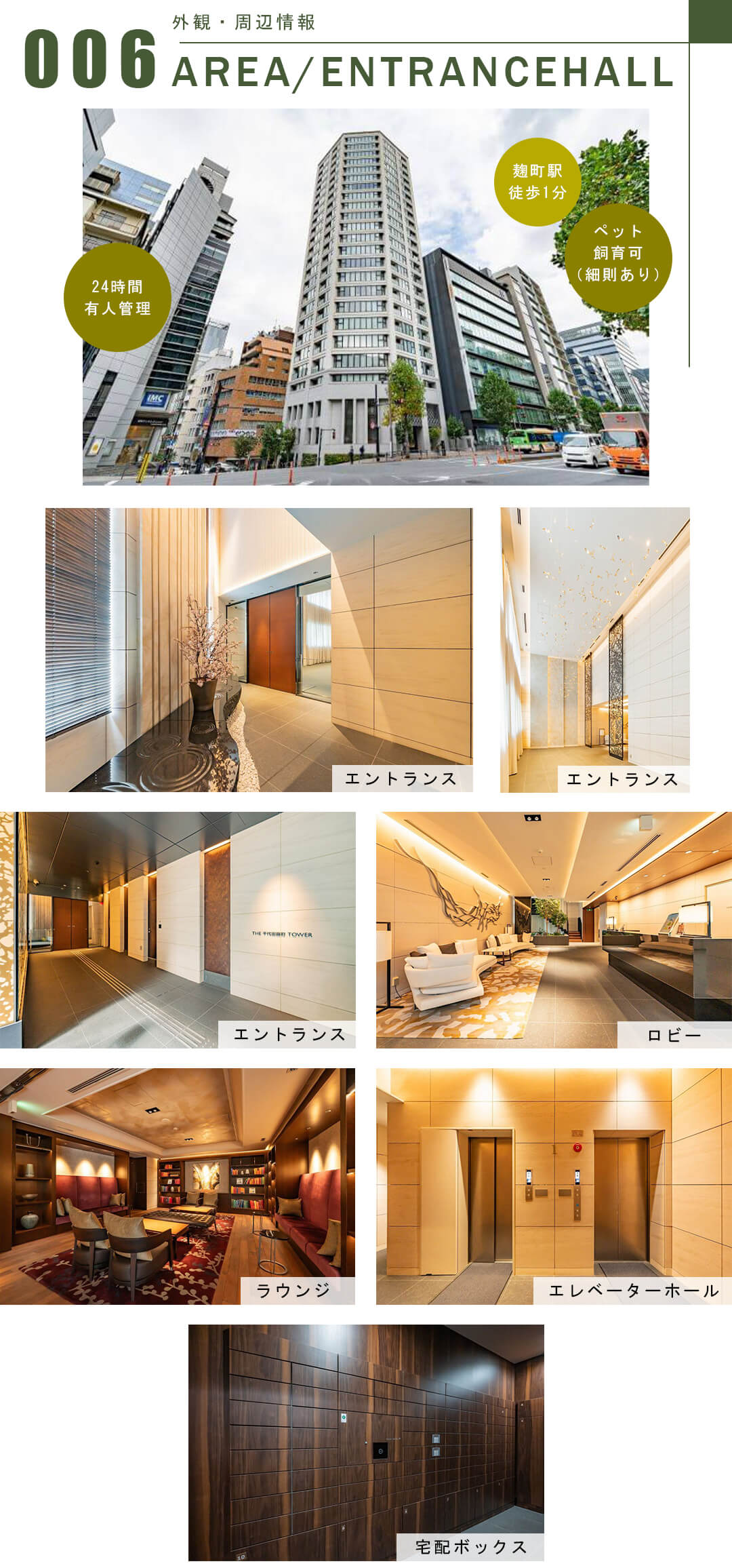 THE 千代田麹町 TOWERの外観・共用部