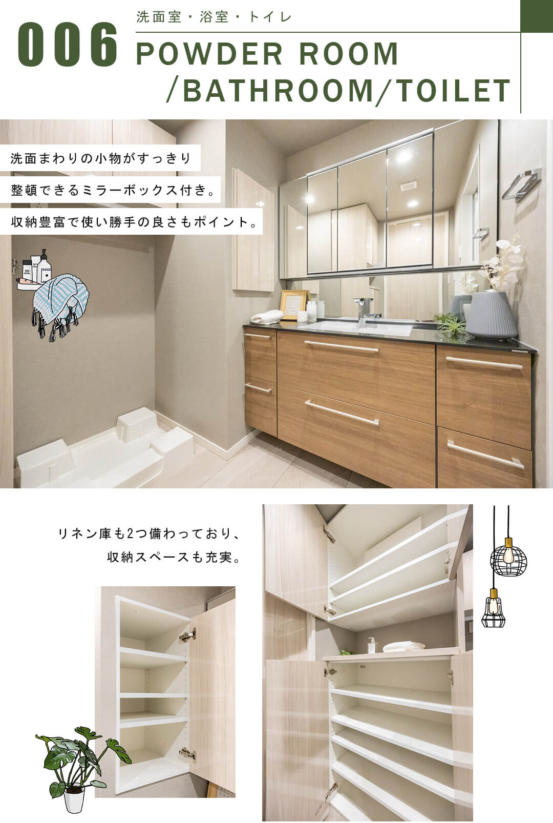 勝どきザ・タワーの洗面室・浴室・トイレ