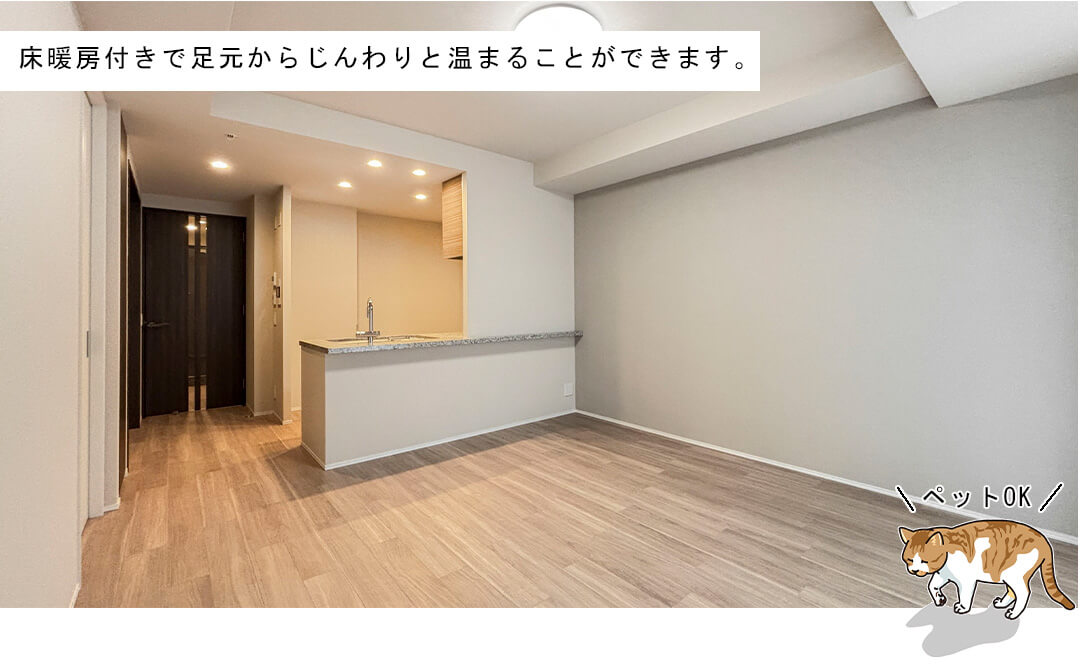 ザ・パークハウス西新宿タワー60のリビングダイニング