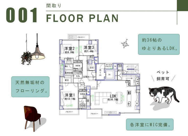 THEグリーンハウス白金台の間取り