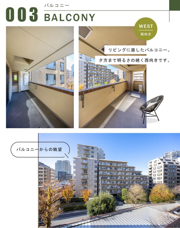 アトラス江戸川アパートメントのバルコニー