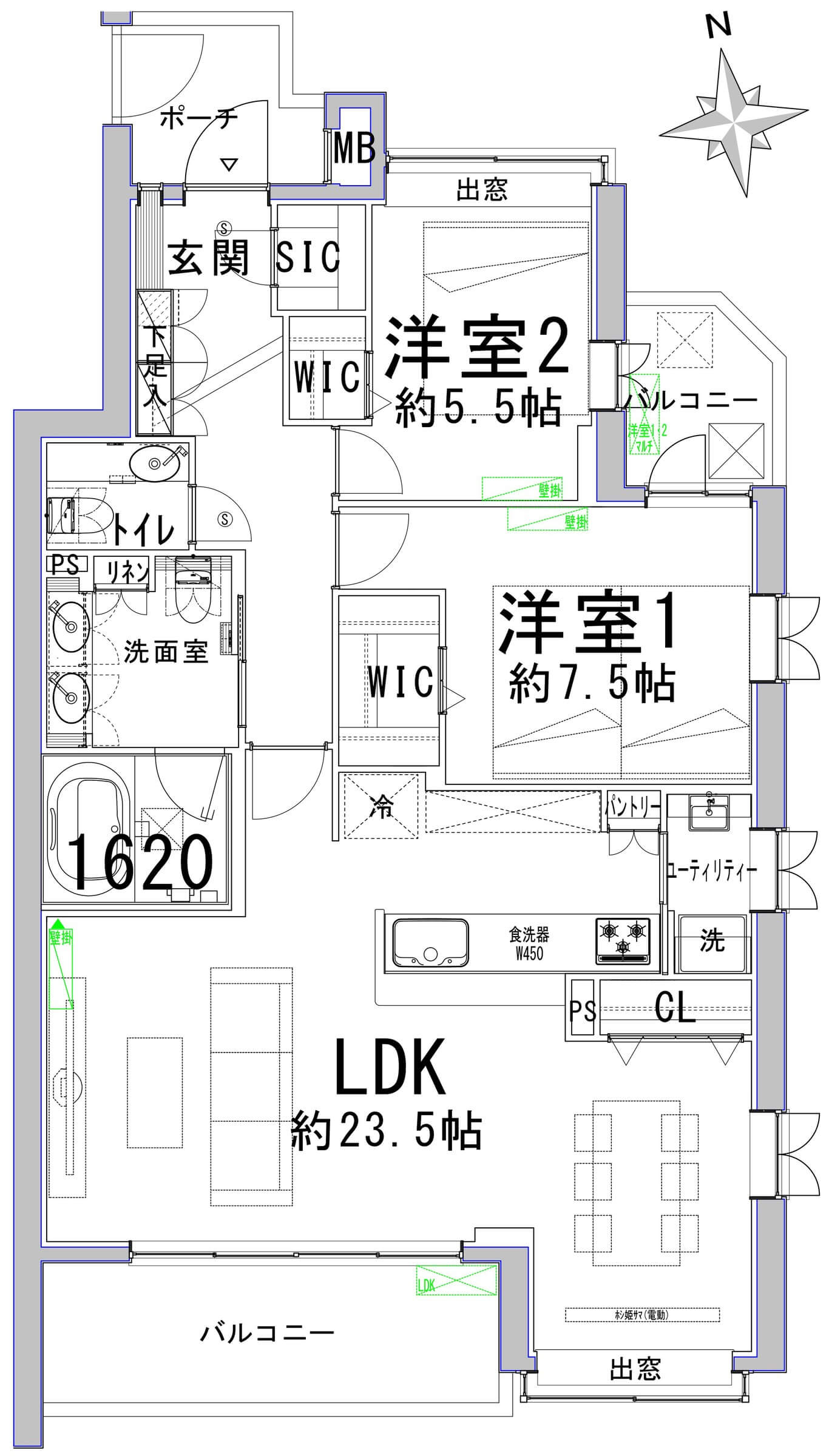 東松原　住むほどに深まる、無垢フローリング 間取り図