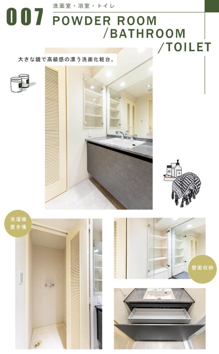 ファミールグラン西麻布パークアヴェニューの洗面室