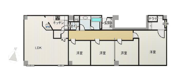 赤坂　サウナ付き！180㎡超えのクラシカルな邸宅 間取り図