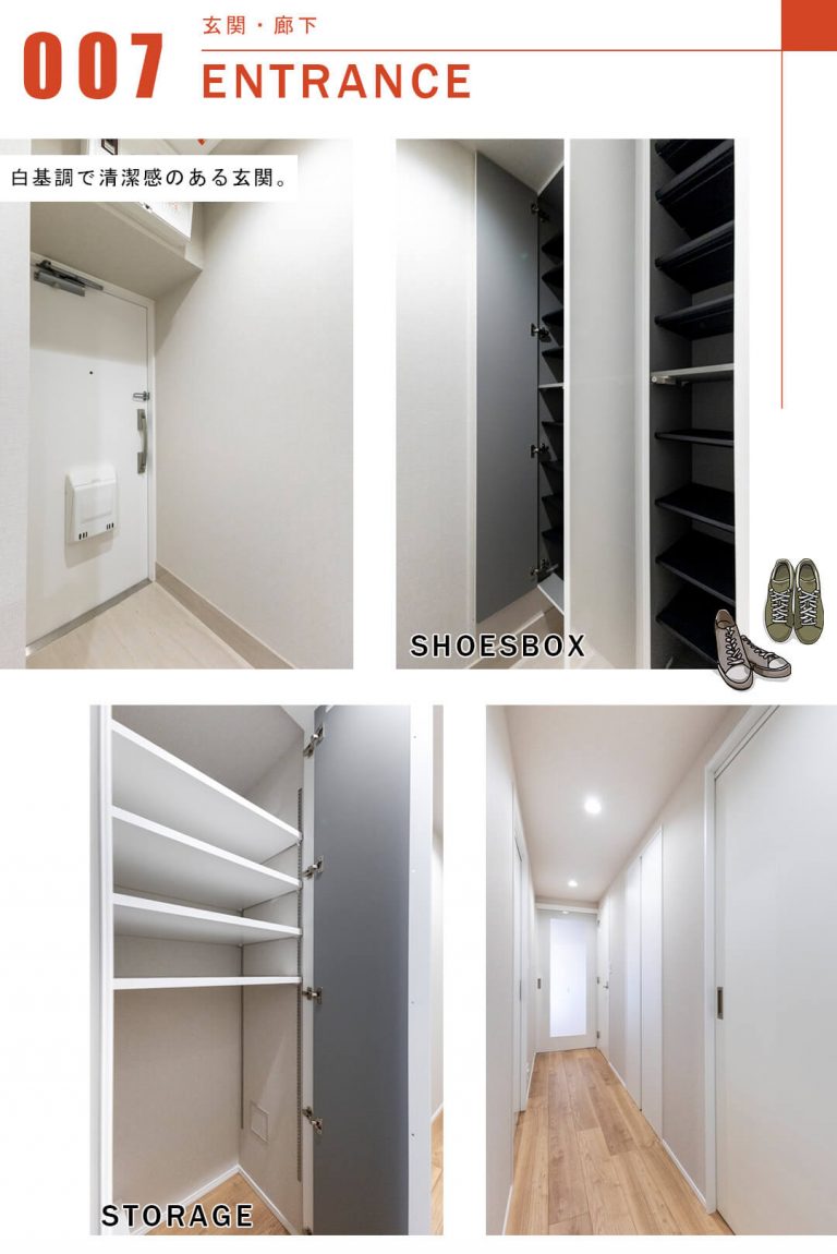 サンビューハイツ渋谷の玄関と廊下