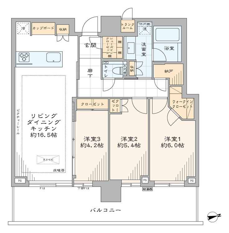 八丁堀　33階から望む空と水景、穏やかな時が流れるタワーレジデンス 間取図