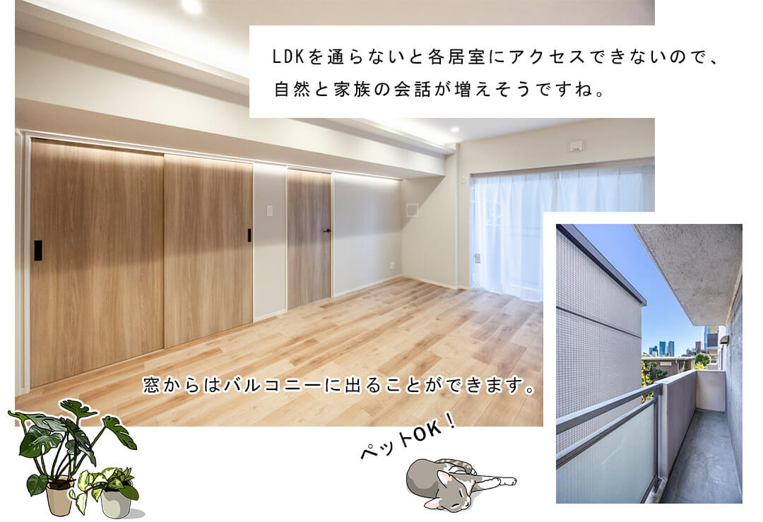 赤坂アーバンライフのリビングダイニング