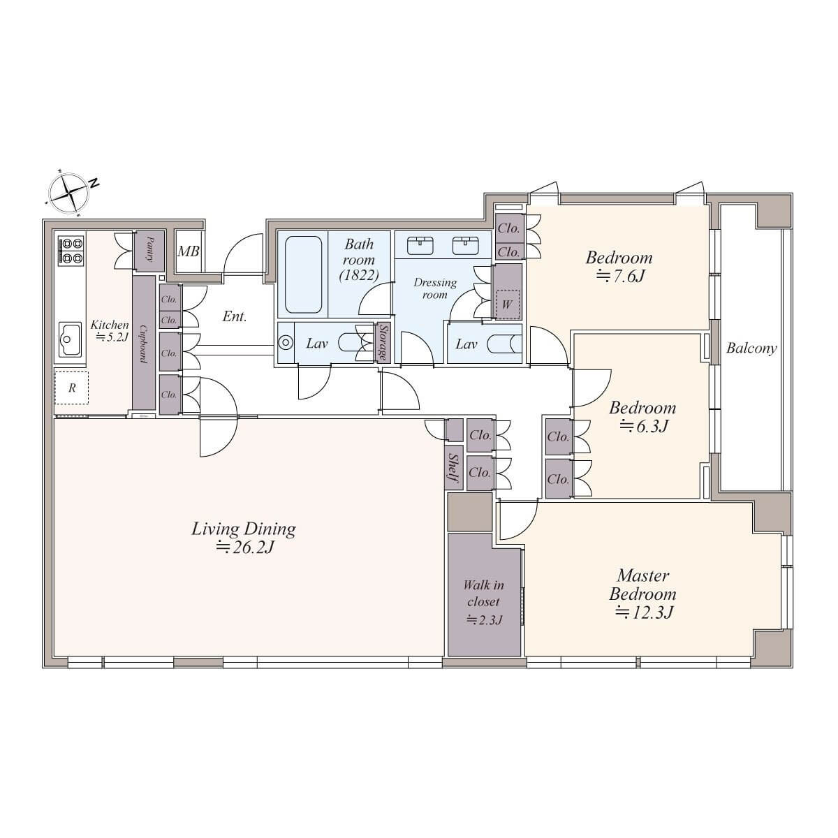 シエルトーレ三番町　134㎡超え皇居を望む上質な邸宅 間取り図