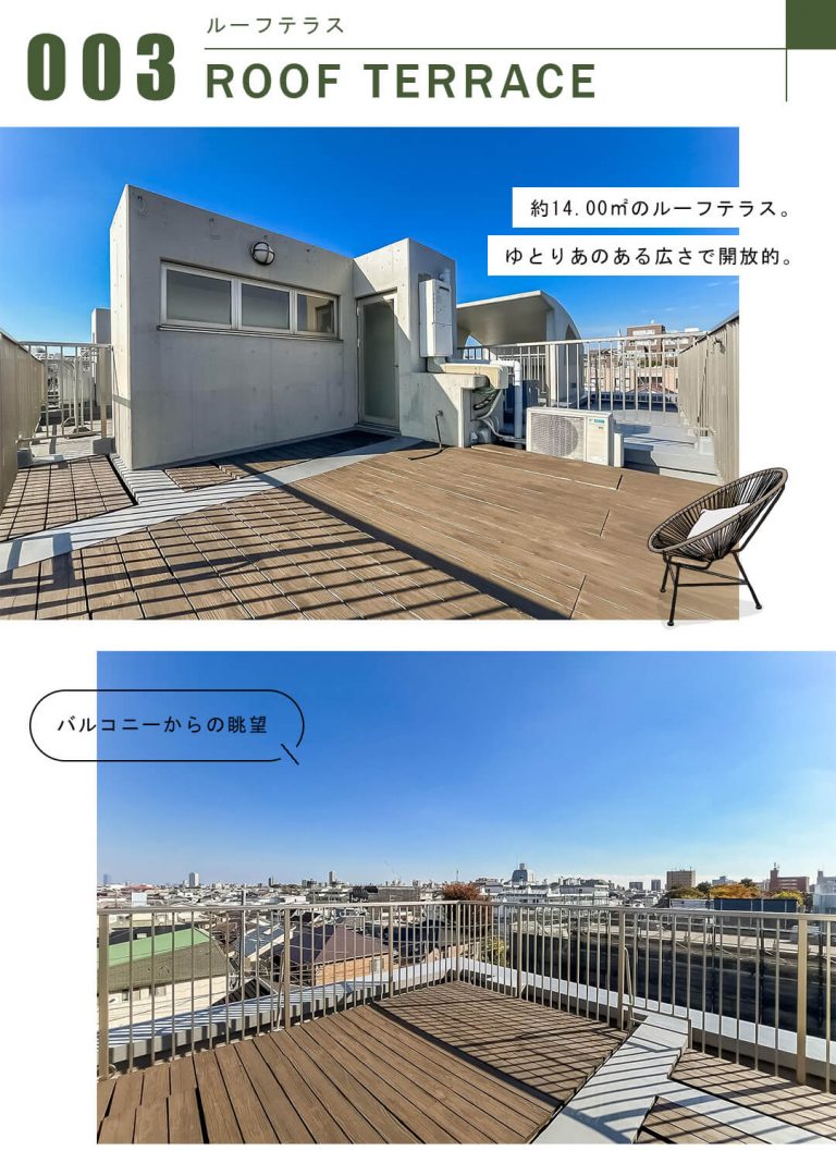 桜ハウスのルーフテラス