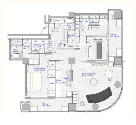 アークヒルズ仙石山レジデンス　上質を極めた185㎡ラグジュアリーな私邸 間取図