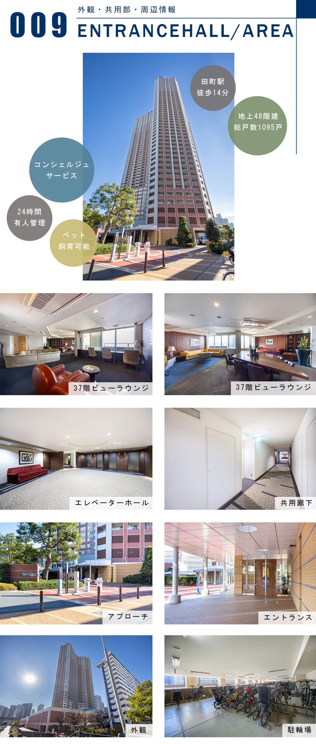 芝浦アイランドケープタワーの外観と共用部