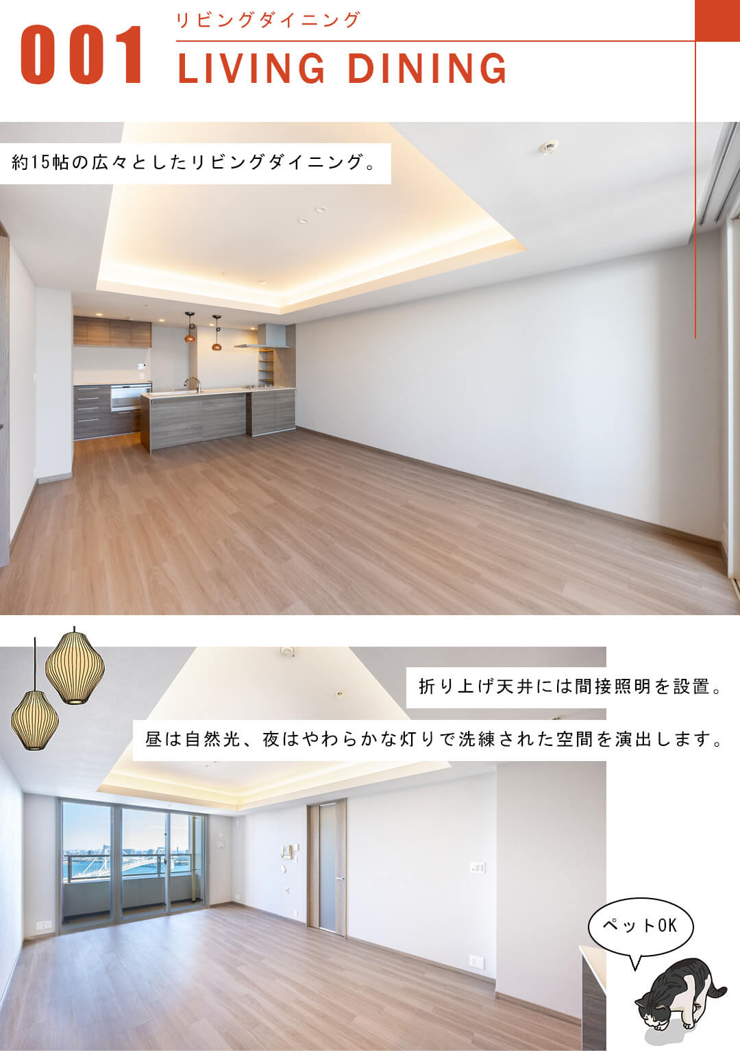 芝浦アイランドケープタワーのリビングダイニング