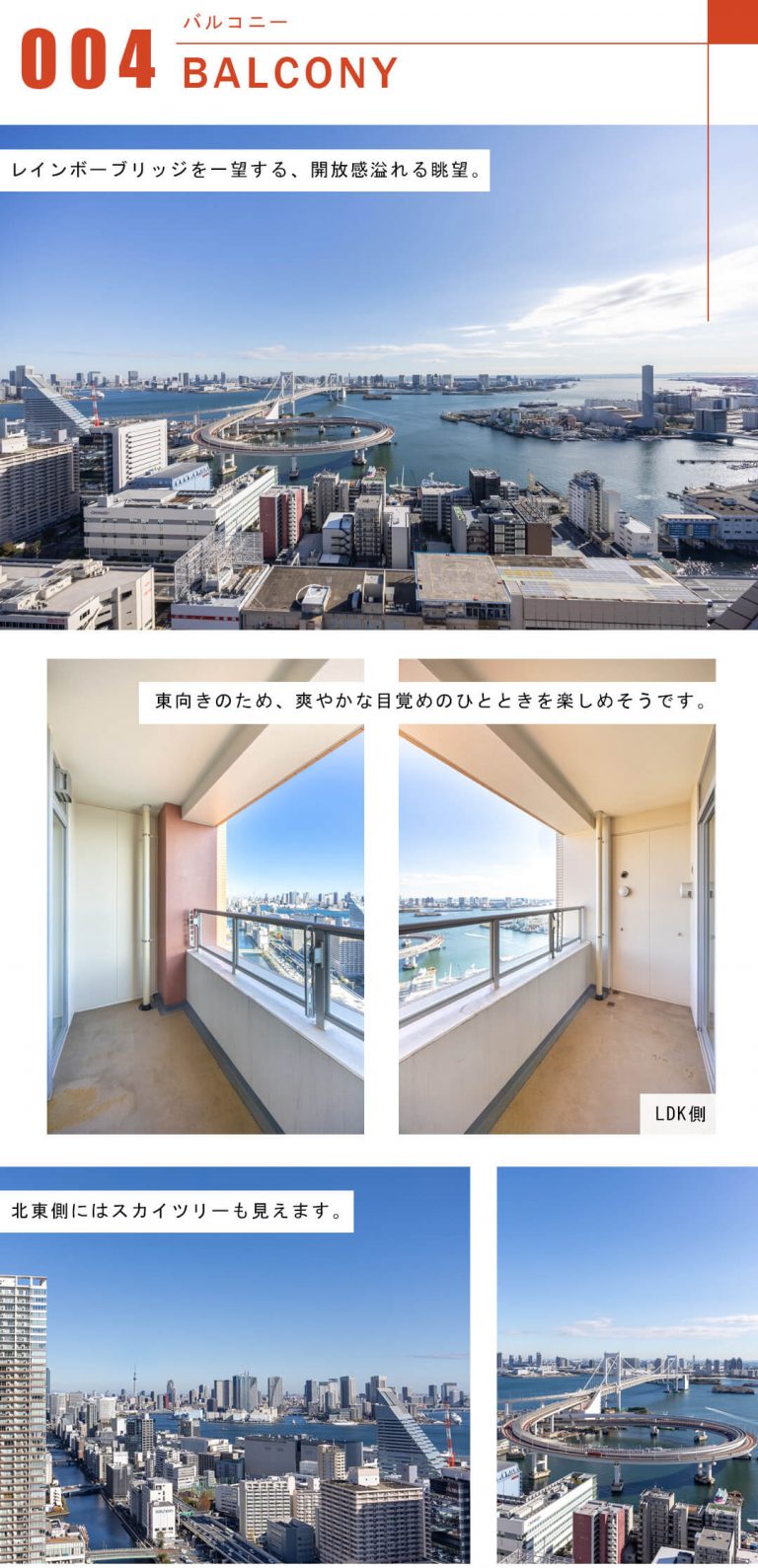 芝浦アイランドケープタワーのバルコニー
