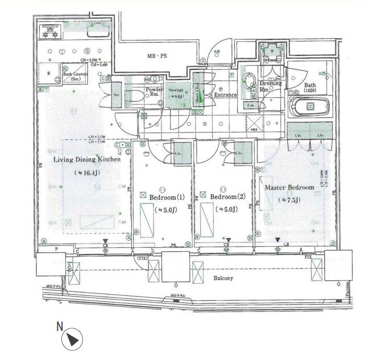 パークコート赤坂檜町ザタワー　富士山を望む、都心高層階の贅沢 間取り図