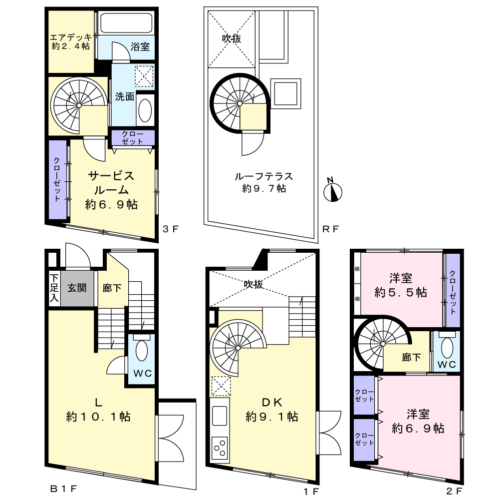 高輪台　戸建て感覚のメゾネット邸宅 間取図