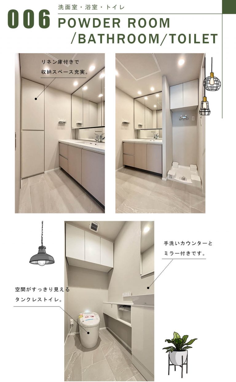 パークタワーグランスカイの洗面室