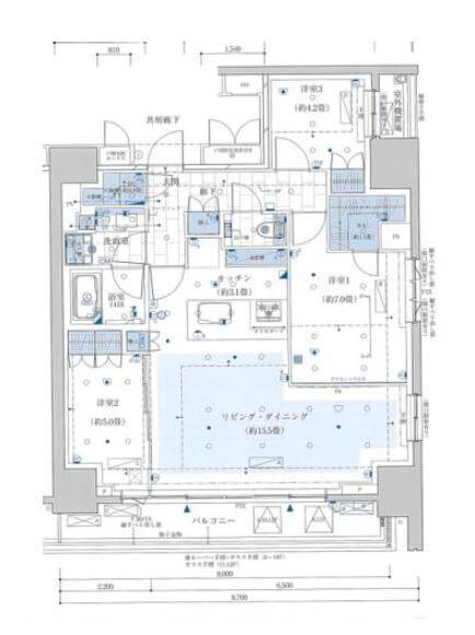 人形町　甘酒横丁沿い！2025年築・新築未入居の最上階角部屋 間取り図