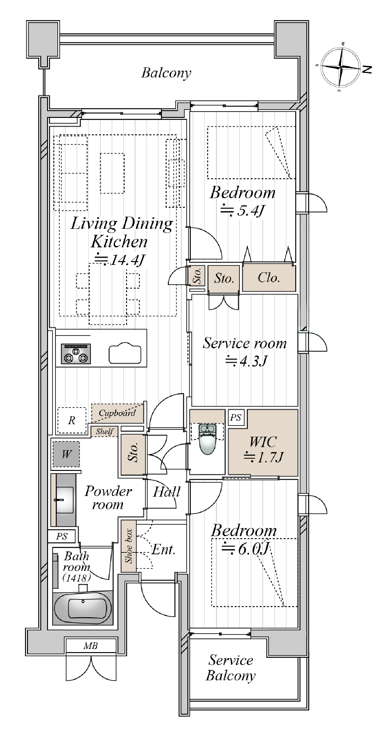 品川　都心を自在に、水辺に憩う暮らし 間取り図