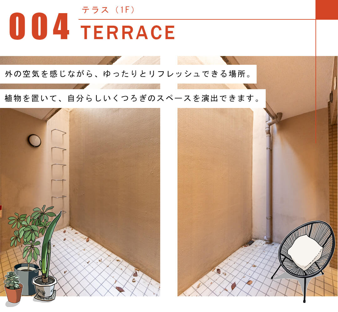 菱和パレス島津山のテラス