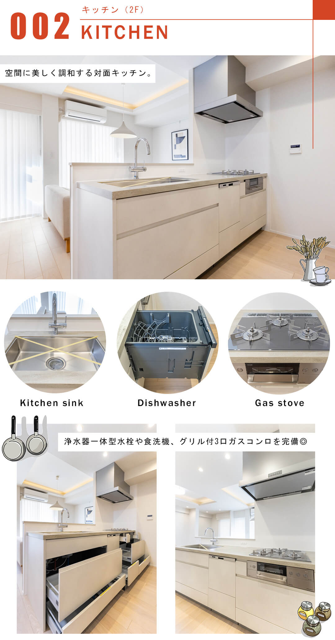 菱和パレス島津山のキッチン