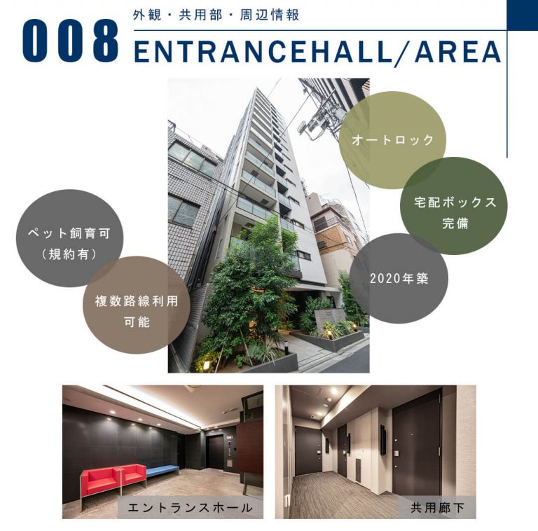 008外観,共用部,周辺情報,ENTRANCEHALL,AREA