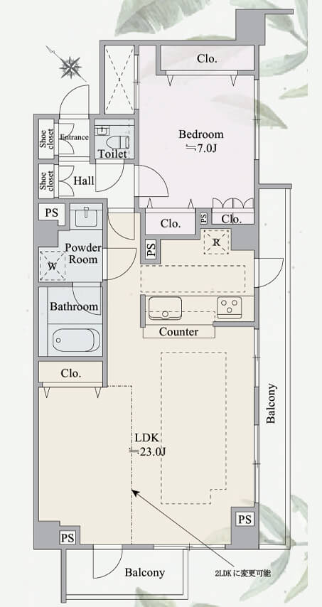 神泉　LDK23帖のゆとりある空間設計 間取図