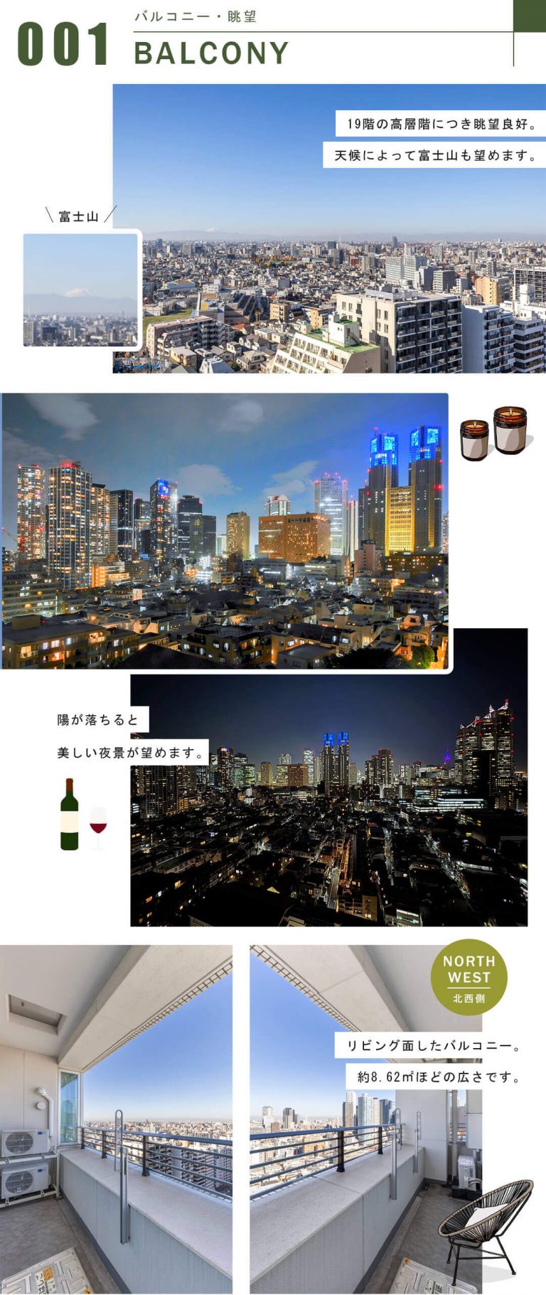 パークタワー渋谷本町のバルコニー眺望