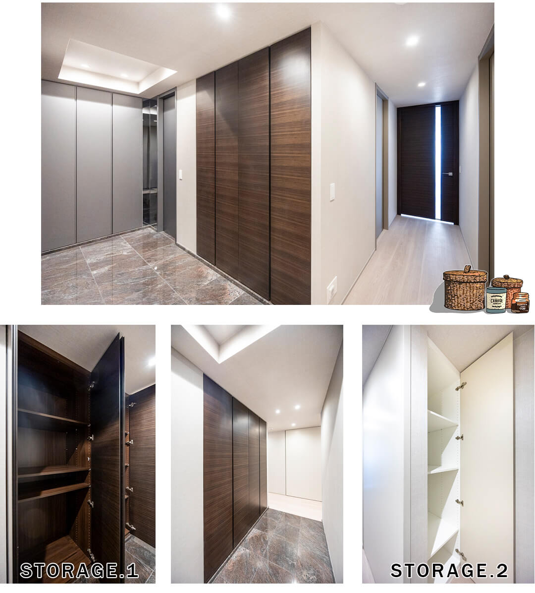 パークハウス赤坂氷川の玄関と廊下