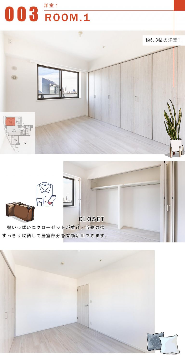 ドレッセ目黒インプレスタワーの洋室