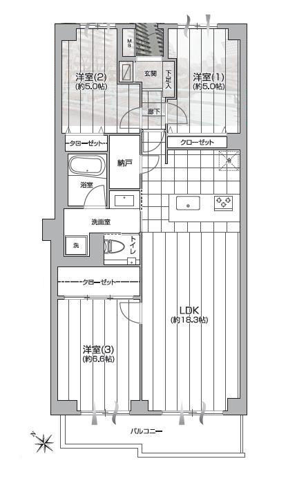 大崎　桜景色と暮らすリバービュー 間取り図