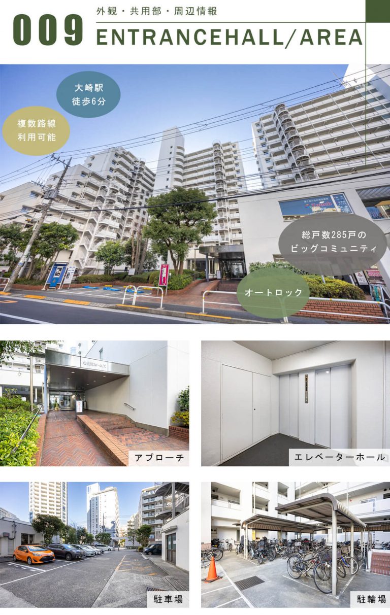 北品川ホームズの外観と共用部