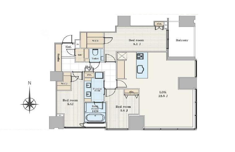 シティタワーズ豊洲ザ・ツイン　40階×100㎡超、空と水辺を愉しむ暮らし 間取図