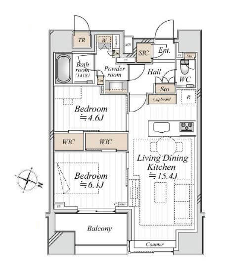 淡路町　住みやすいエリアにあるペットと暮らせる最上階 間取り図