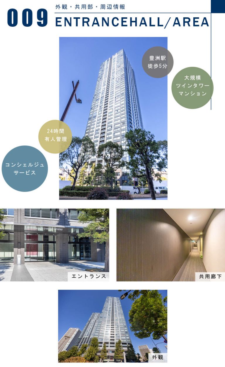 シティタワーズ豊洲ザ・ツインの外観と共用部