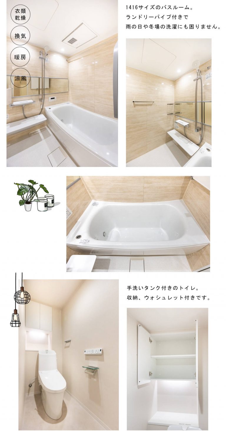 ファミール小石川の洗面室・浴室・トイレ