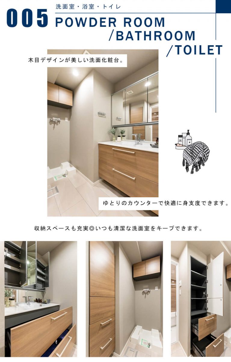 コスモポリス品川の洗面室