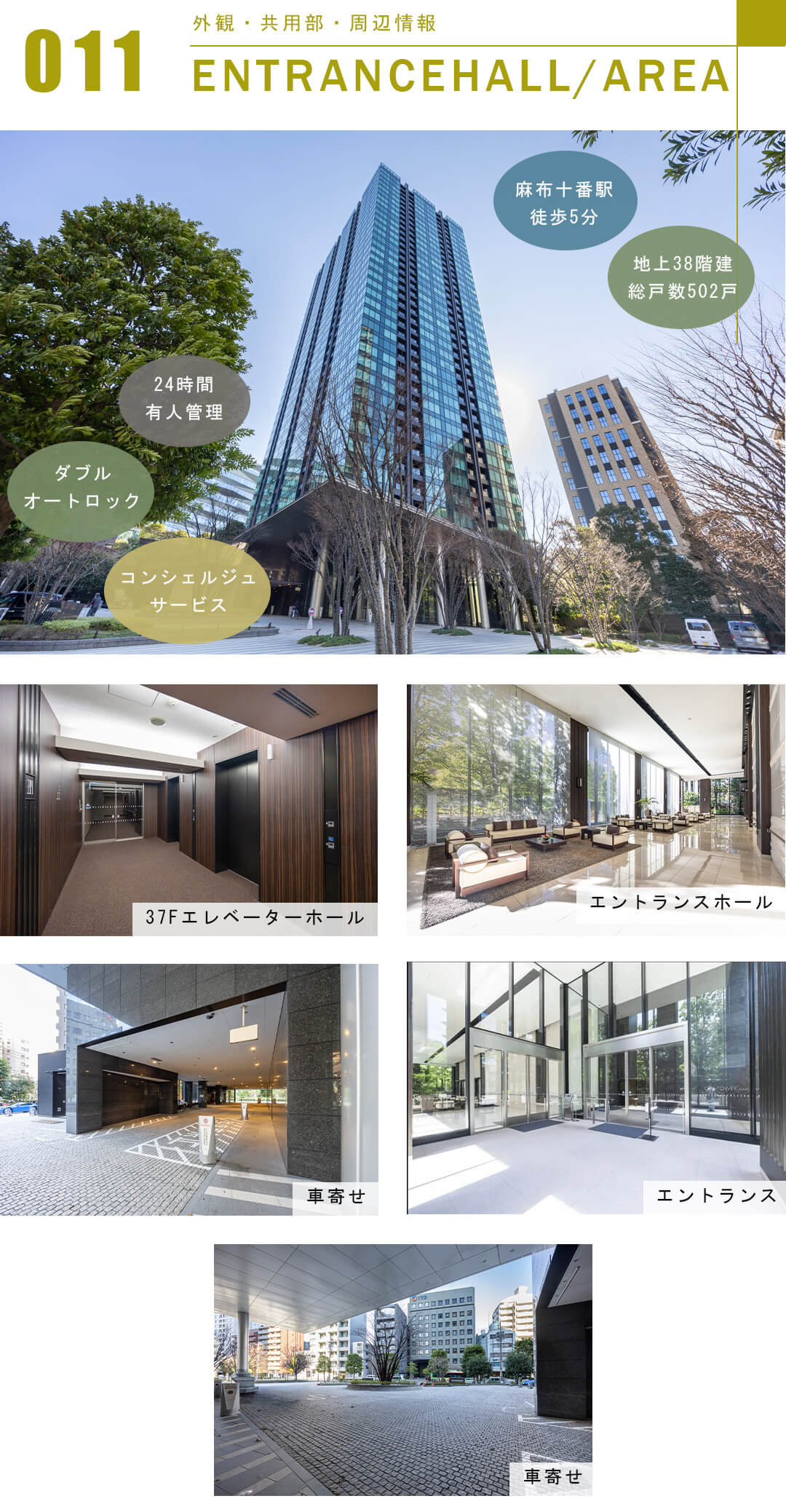 シティタワー麻布十番の外観と共用部