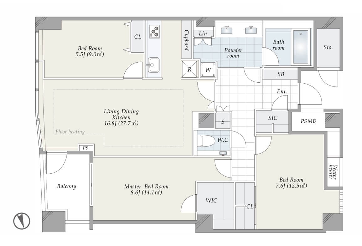 品川Vタワー　開放的な眺望と心地よい朝の光 間取り図
