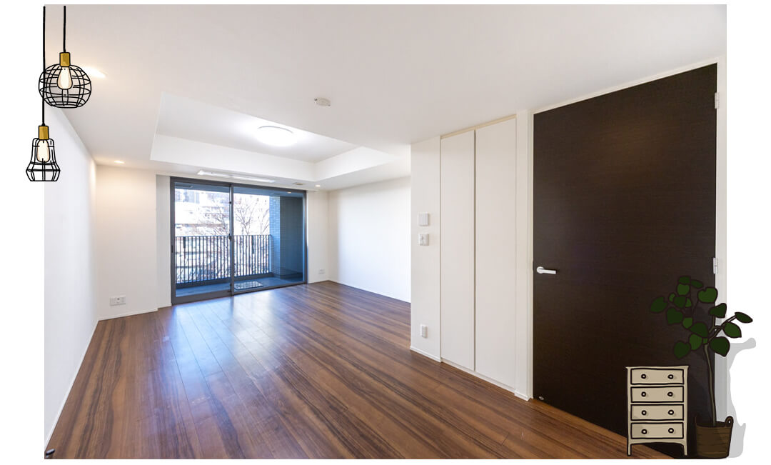 センチュリーフォレストテラスAのリビングダイニング