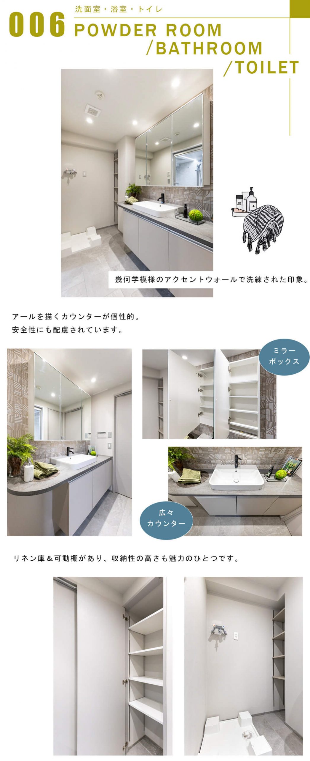 パークハウス神宮前の洗面室