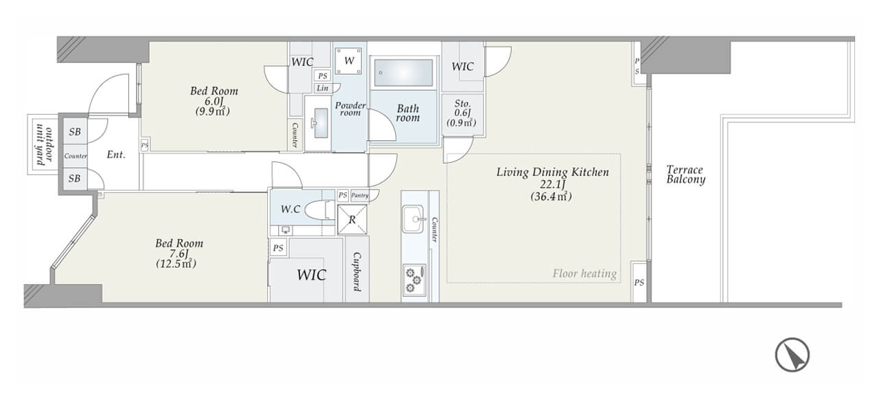 ガーデンヒルズ四ツ谷迎賓の森　赤坂御用地の緑を望む 間取り図