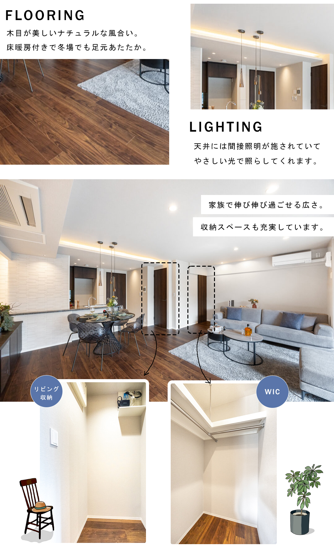 ガーデンヒルズ四ツ谷迎賓の森のリビングダイニング