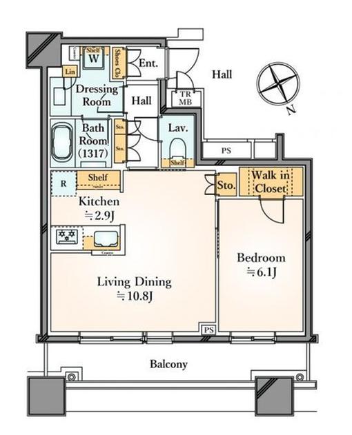 ブリリアタワーズ目黒サウスレジデンス　コンパクトに叶える、都心の快適 間取り図