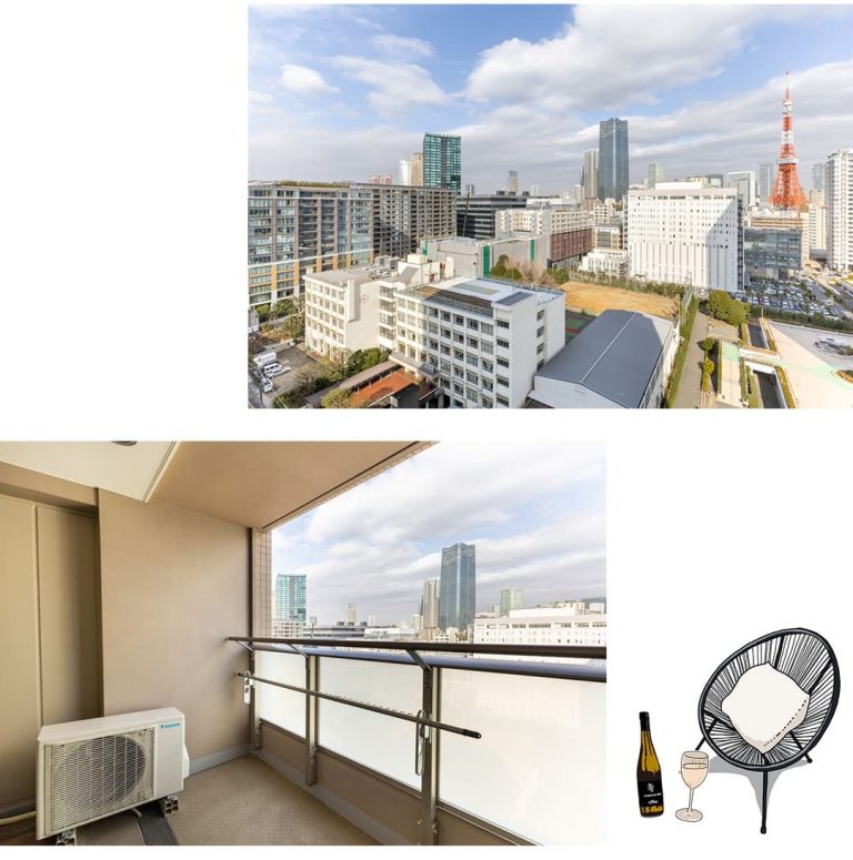 ザレジデンス三田のバルコニー