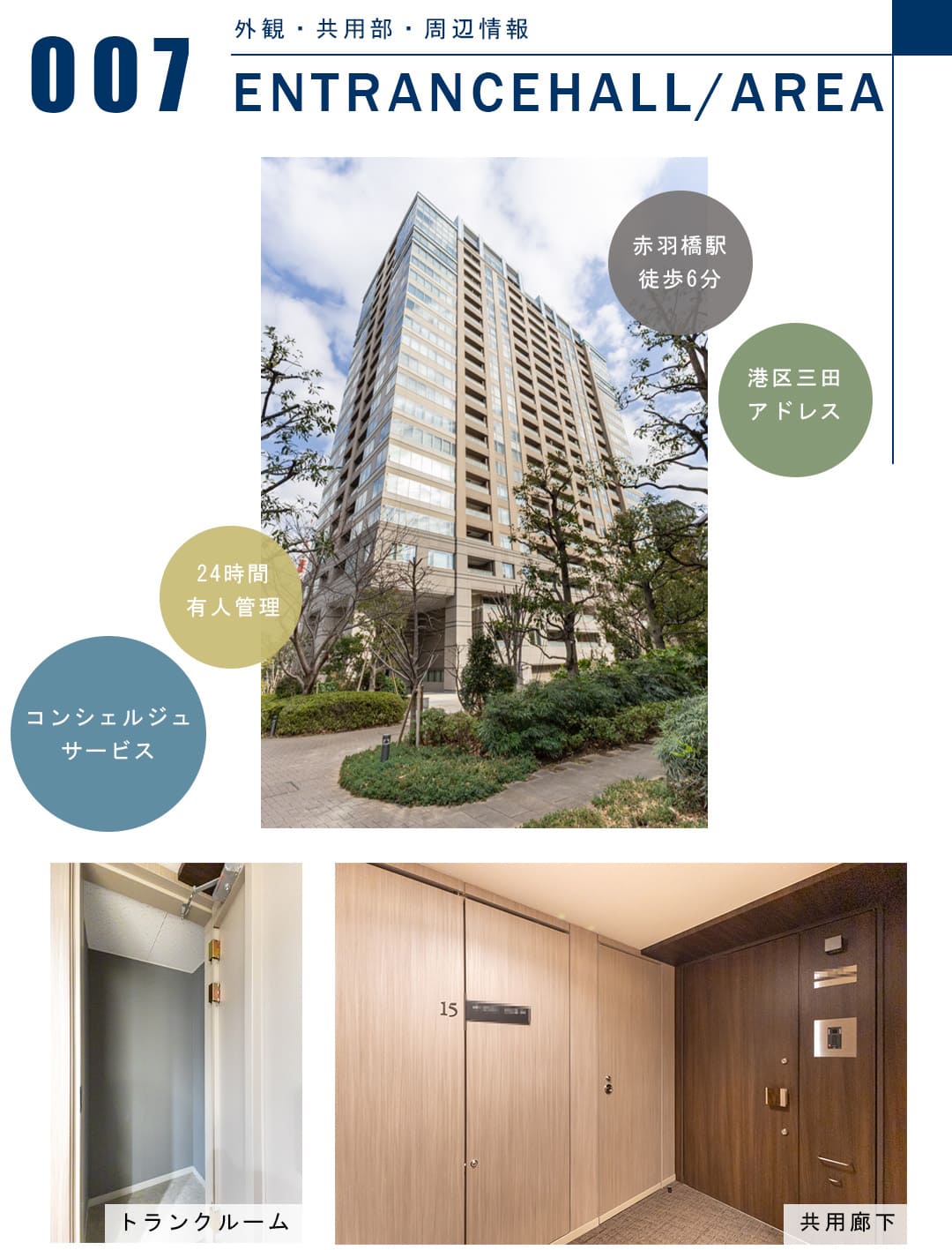 ザレジデンス三田の外観と共用部