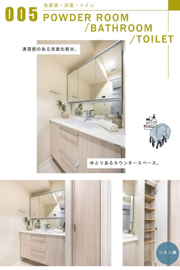 カテリーナ三田タワースイートイーストアークの洗面室