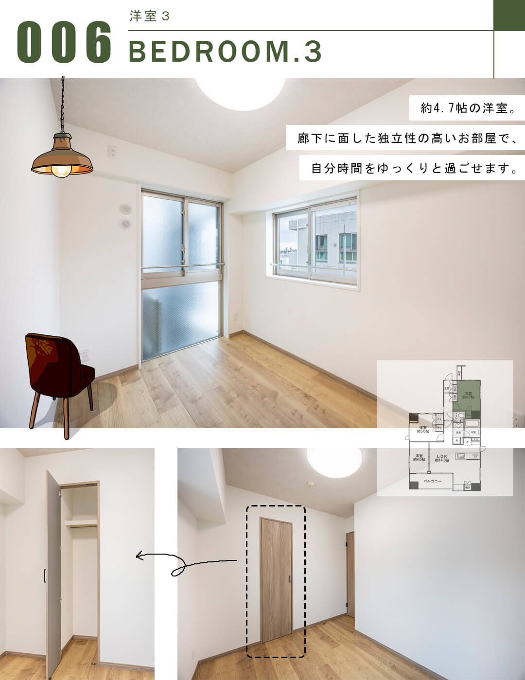 アジールコフレ三軒茶屋の洋室3