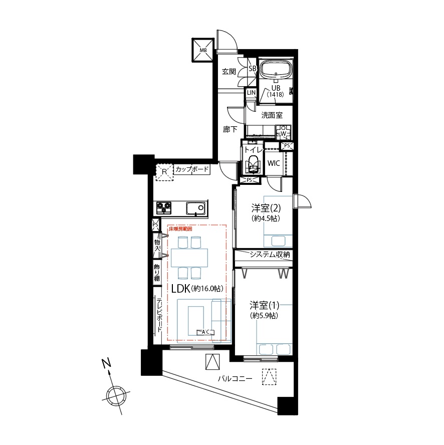 西永福　穏やかな街に住まう、洗練のレジデンス 間取り図