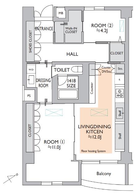 The Upper Residences at Minami-Aoyama　表参道に寄り添う、洗練と回遊性の住まい 間取り図